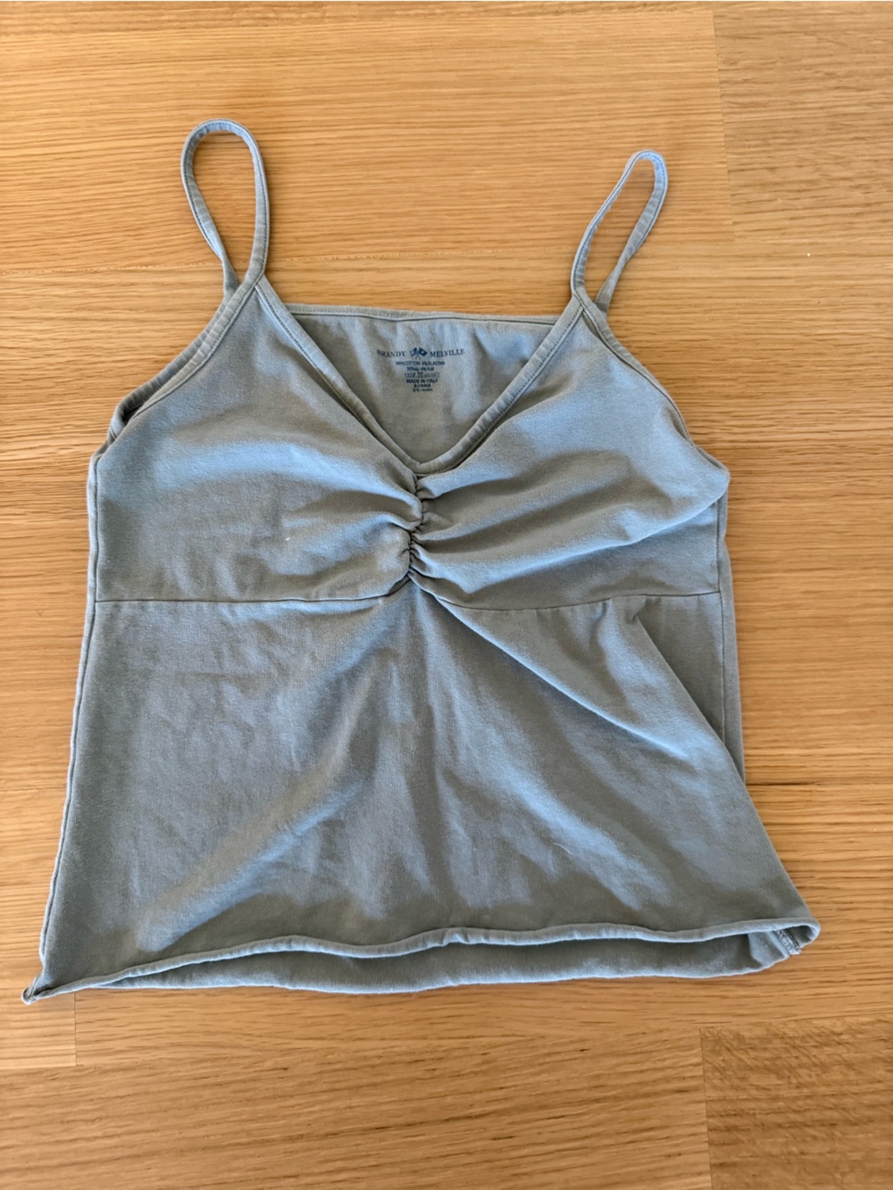 Brandy Melville Spaghetti Strap Tank Top - Dusty Blue/Green